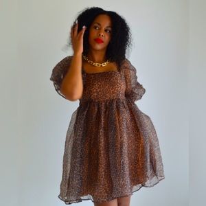 Organza Cheetah Baby Doll Dress
